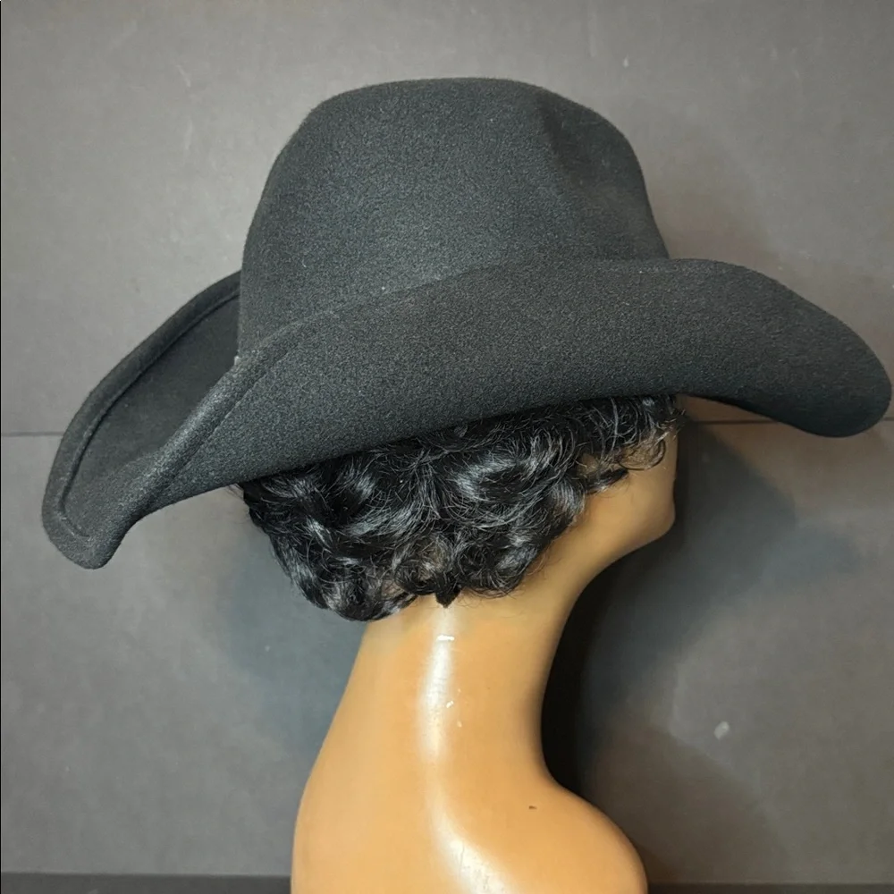 Vintage Black Wool Scala Western Hat